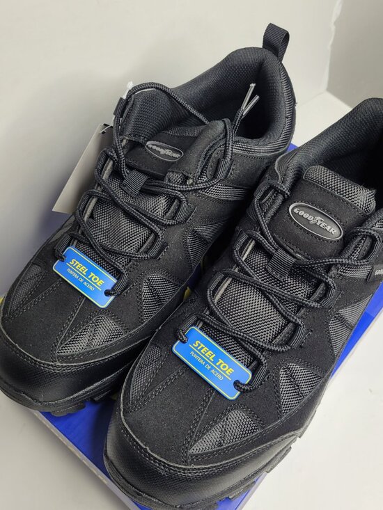 Goodyear men\'s black Teton steel toe skid resistant work shoes size 10W NWT main image 4